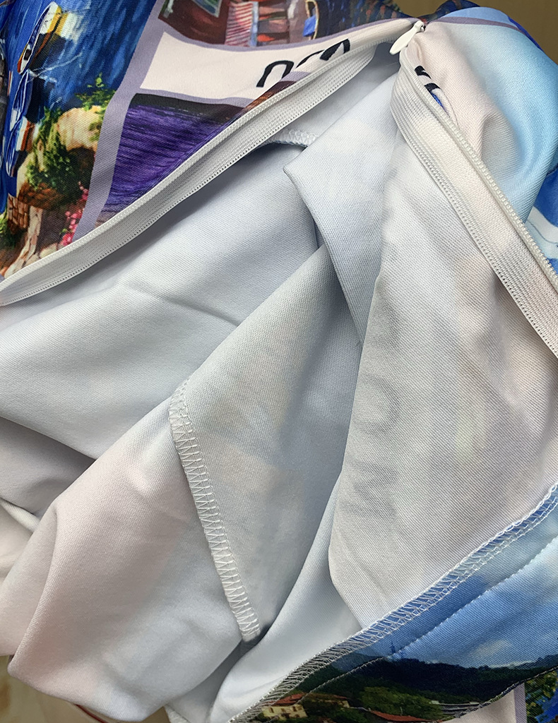 Women's Printed Chest Wrap Harem Pants Suit