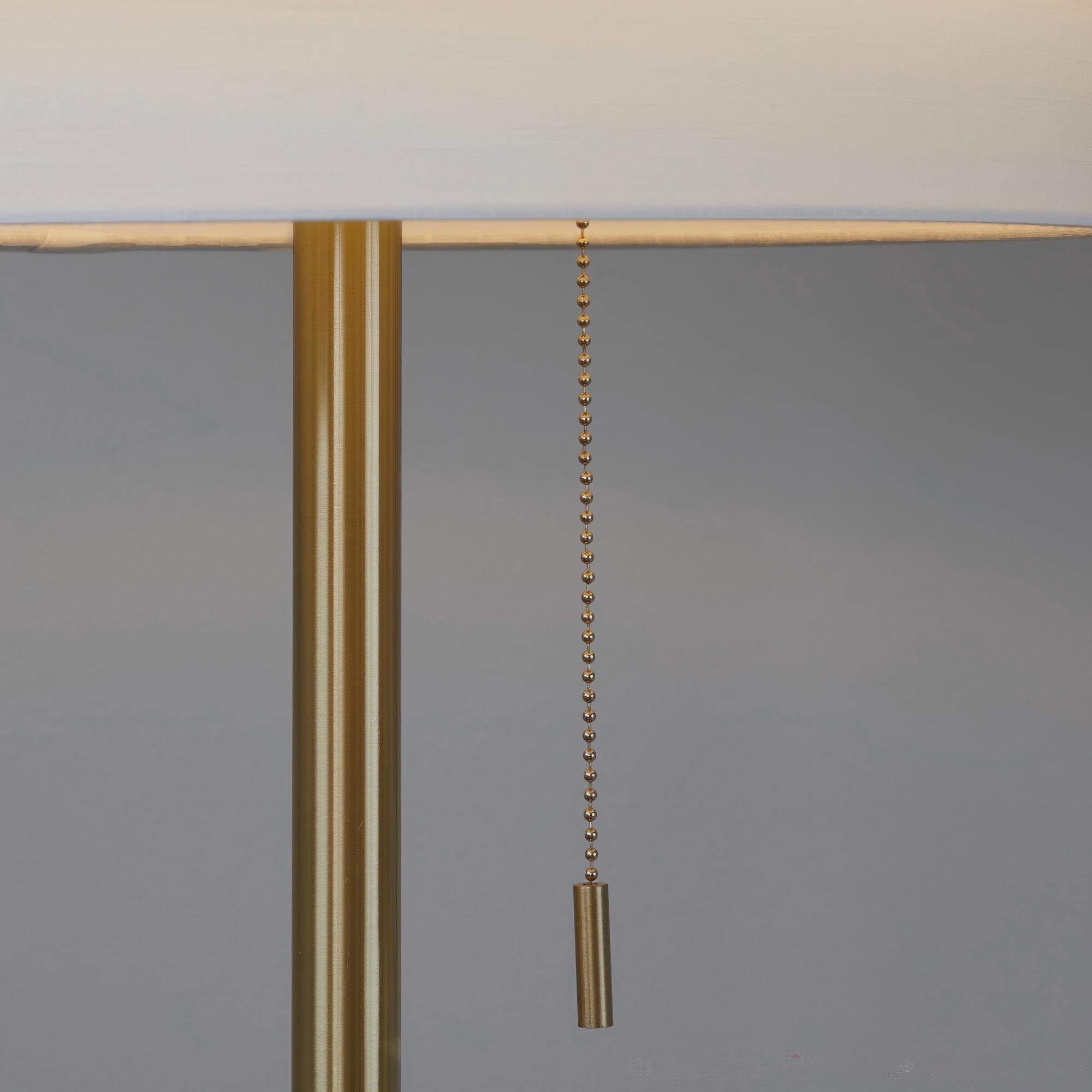 Tier 64inch Contemporary Metal Floor Lamp In Gold Metal With Off-White Linen Shade thumbnail 4