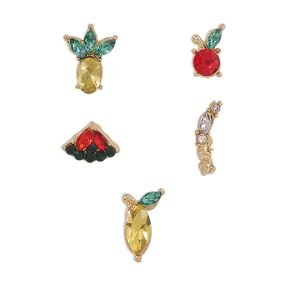 Fruit Earrings Set Small  Ins Sweet Girl Heart Earrings