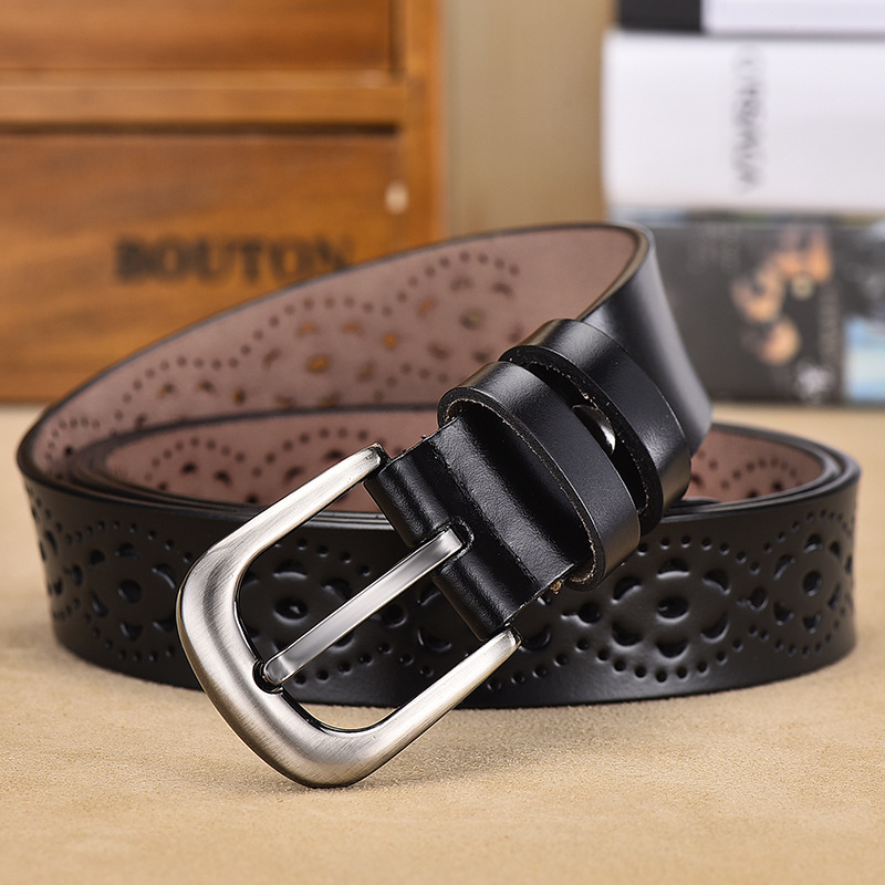 Title 1, Ladies Hollow Pin Buckle Punch Free Belt