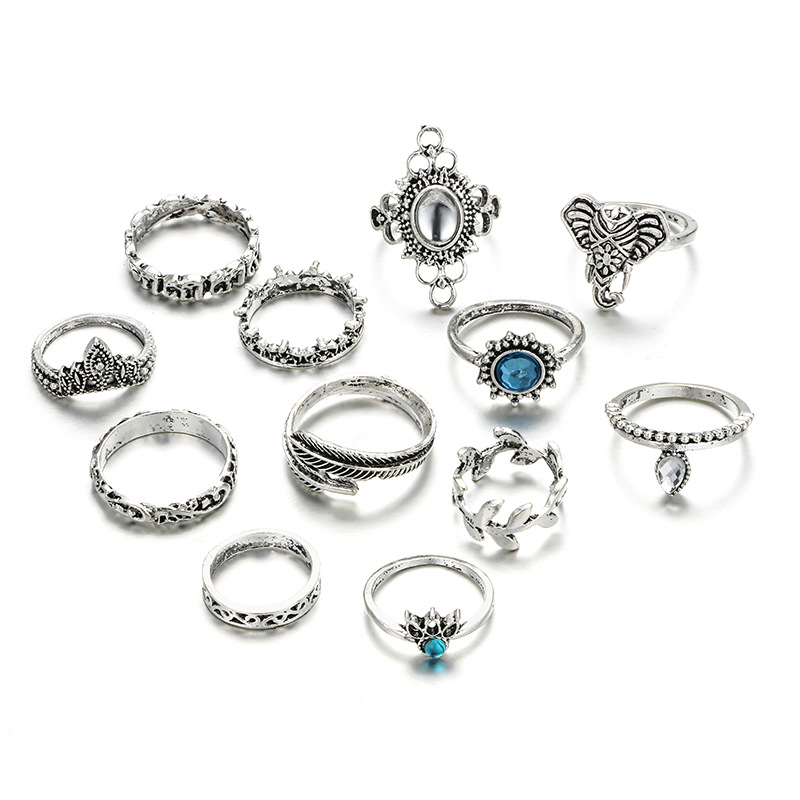 European And American Cross-border Ring Fashion Retro Creative Elephant Drop
