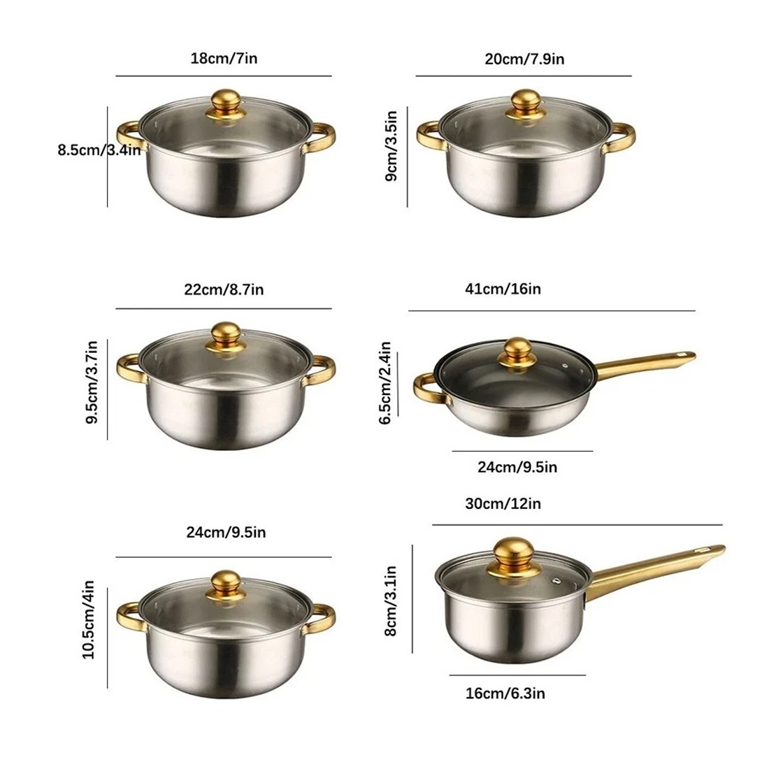 19 PCScookware Set, Including A Non-stick Saucepan, Frying Pan, And Milk Pan 3