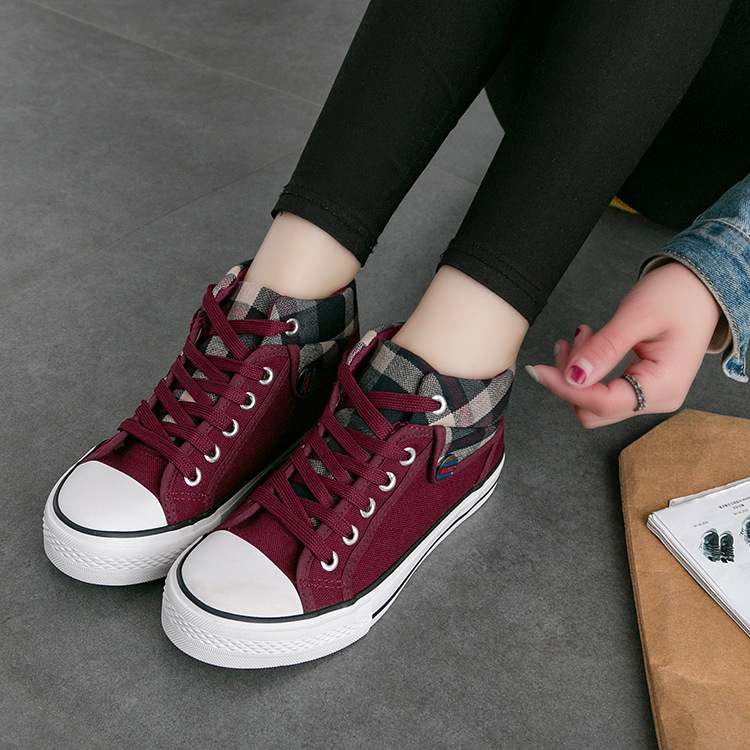 Title 2, Flat mid-to-high women canvas shoes