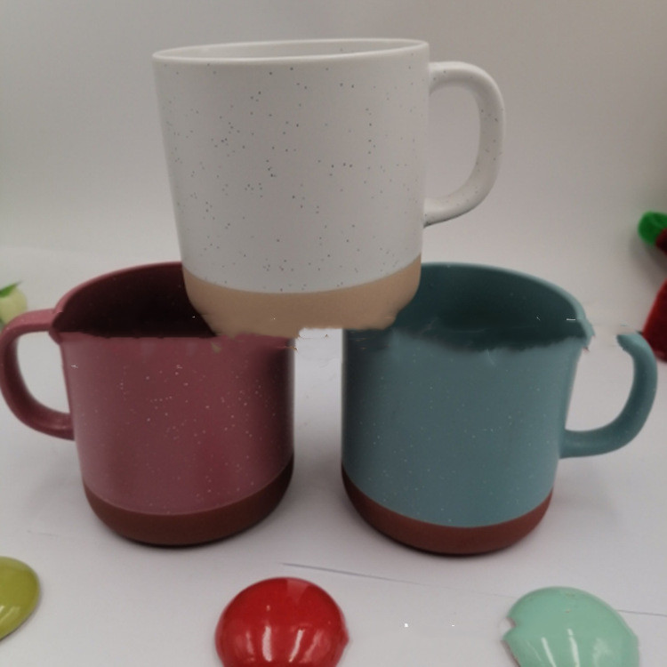 Title 1, Spray Point Ceramic Cup Dual-color Patchwork