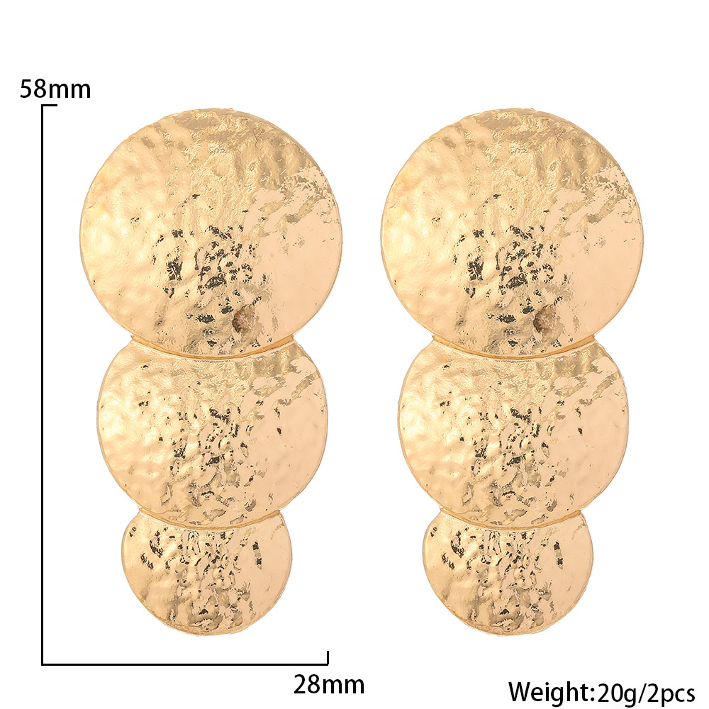 Multi-layer Geometric Round Alloy Earrings Trendy Women