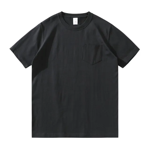 Japanese Retro Cotton Solid Color Tube Knit Short sleeved T shirt Late Night Black - Shop at LoveMi
