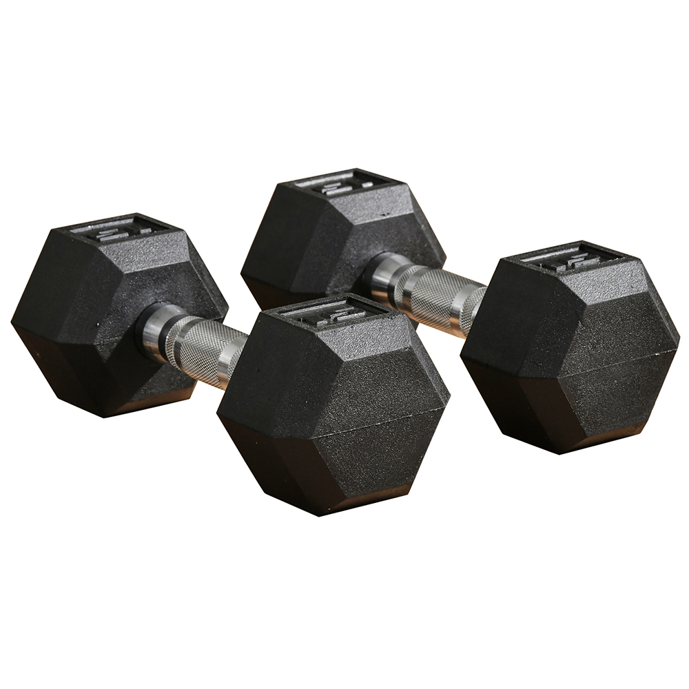 Hex Dumbbell Set Of 2, Rubber Weights Exercise Fitness Dumbbell With Non-Slip... 2