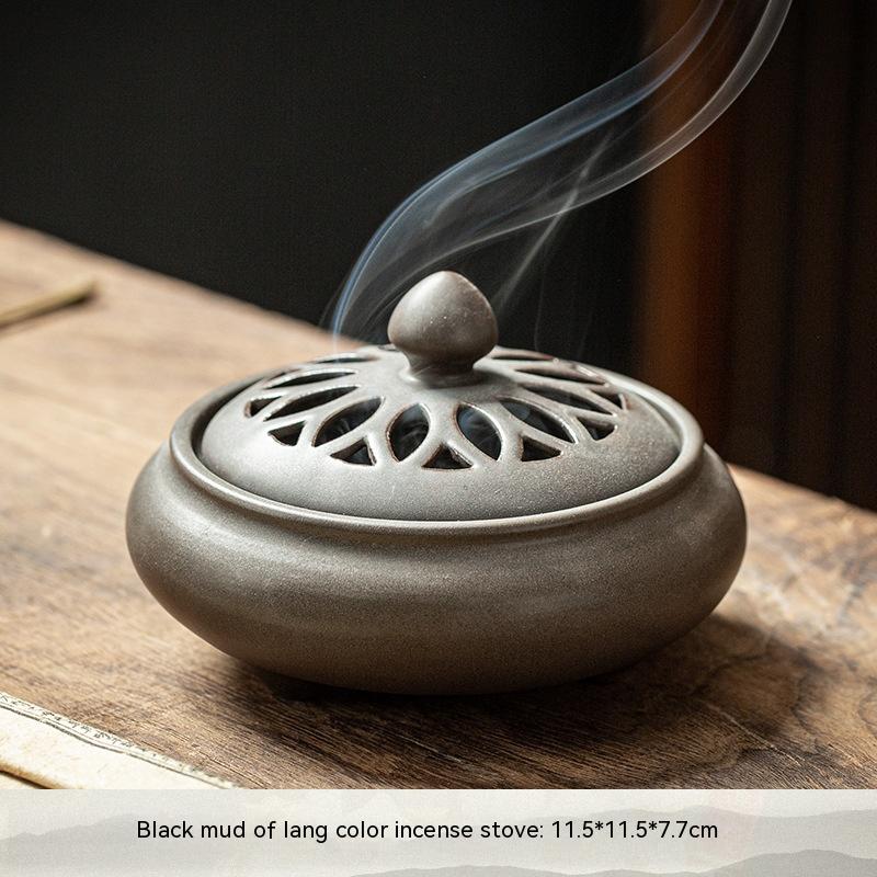 Black Clay Incense Burner