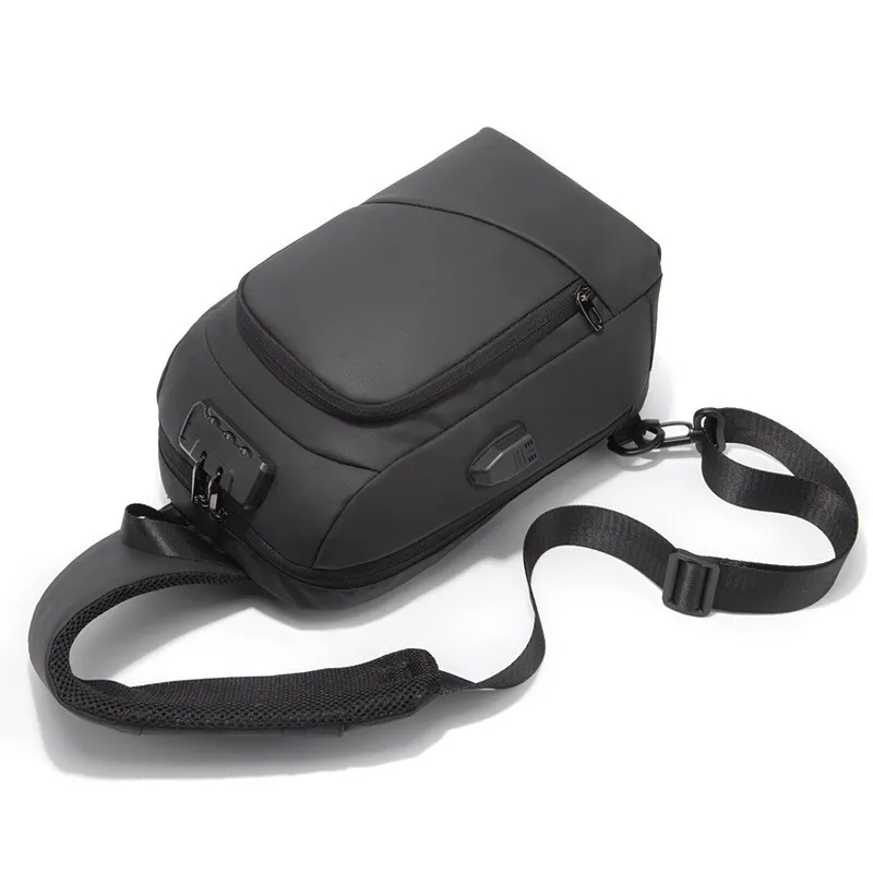 Men's Fashion One Shoulder Crossbody Bag - Black