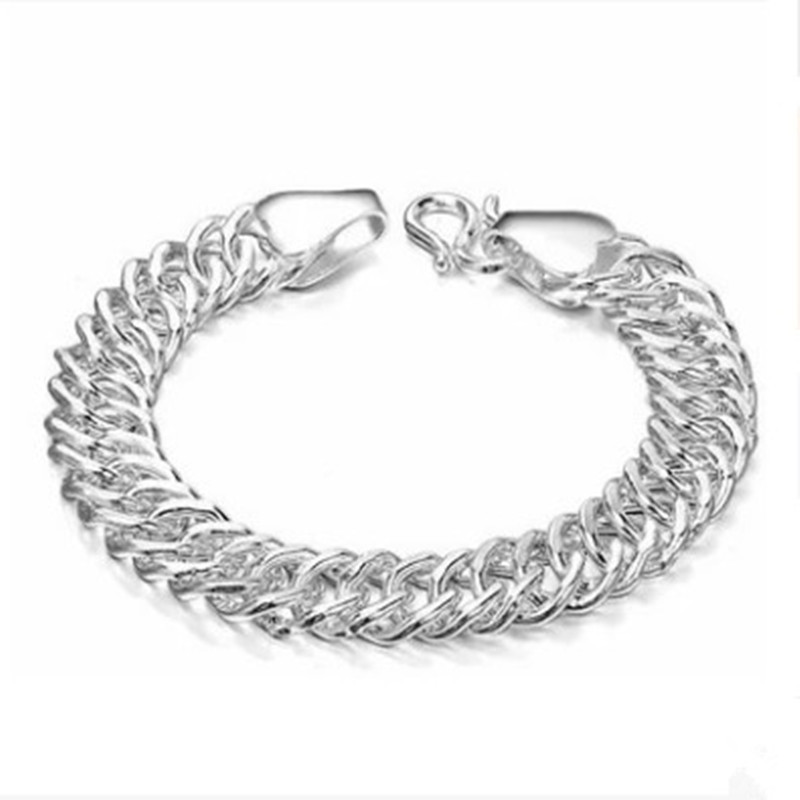 Riding Whip Bracelet Sterling Silver Men's Thick Flat