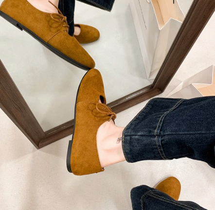 Faux Suede Mary Jane Flats, picture 2 of 4