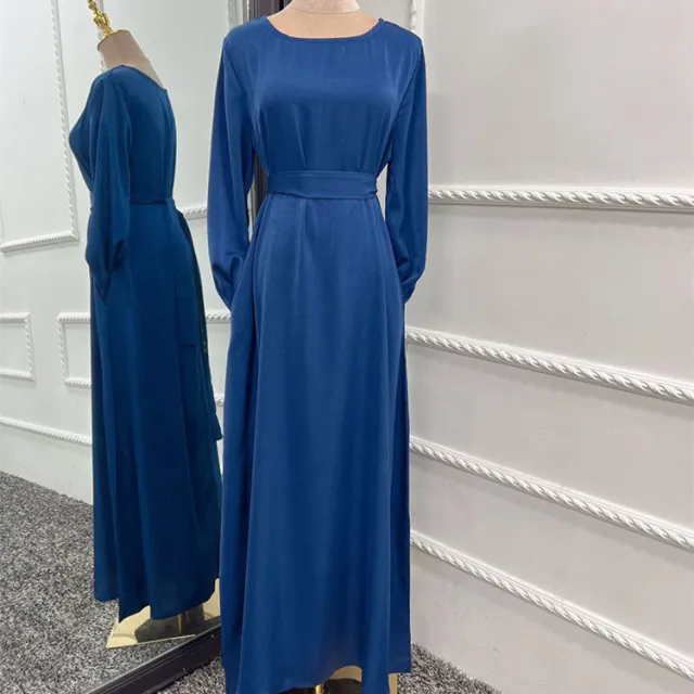 Women's Soft Satin Scarf Gown Dress Royal Blue - Shop at LoveMi