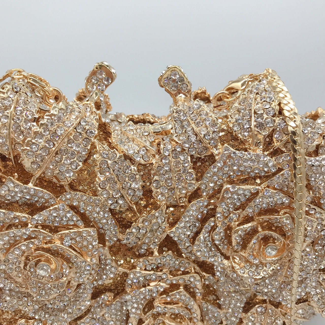 Lingkong Rose Diamond Dinner Bag Metal Hard Box