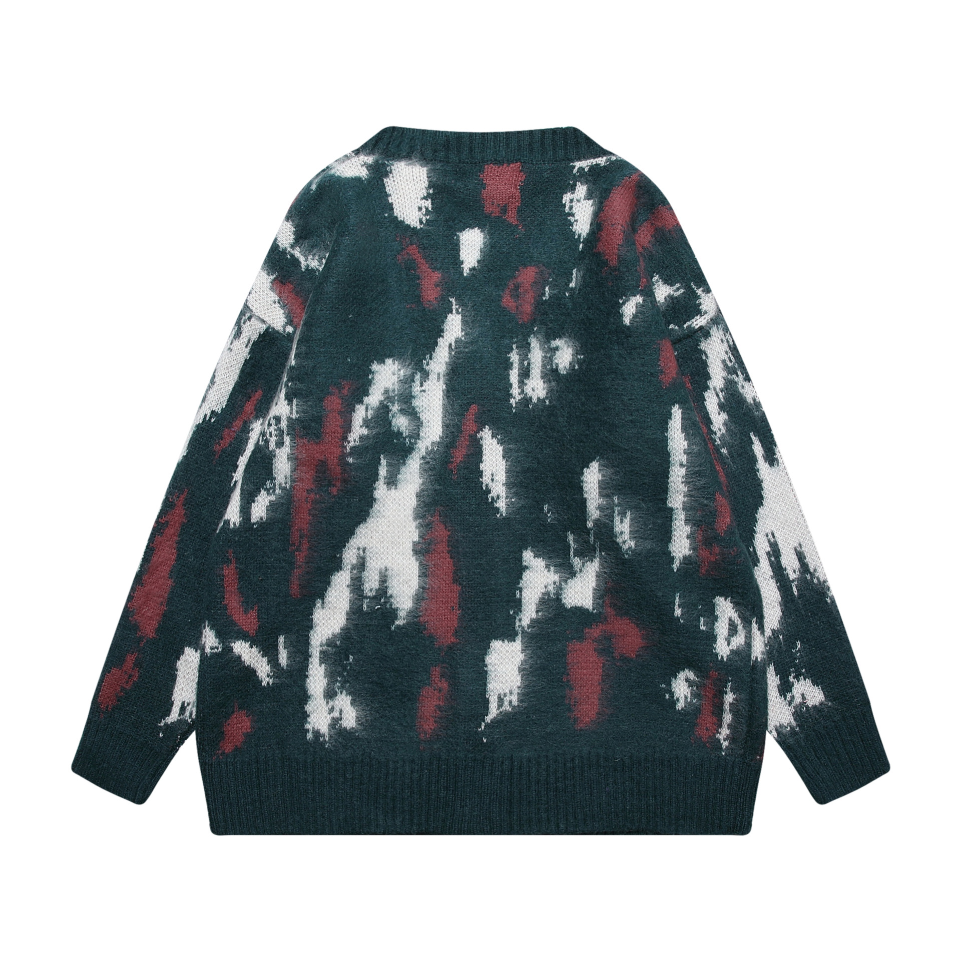 Title 6, Retro Graffiti Sweater Cardigan Coat All-matchi...