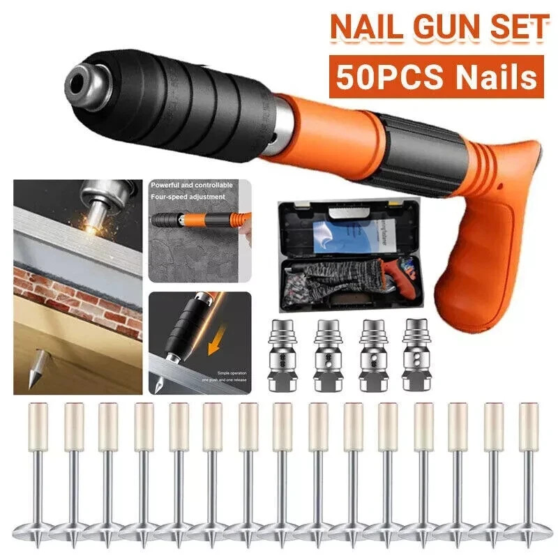 Woodworking Integrated Air Nailer Manual Steel Nail Nailer 5 Gears Power Gun UK