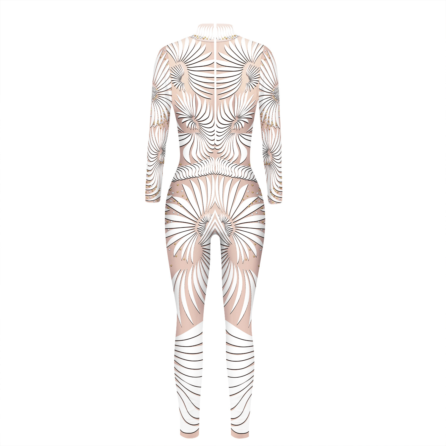 Halloween 3D Skeleton Digital Women’s Digital Print Jumpsuit