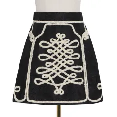 Fashion Simple High Waist A-line Skirt - Black - View 1