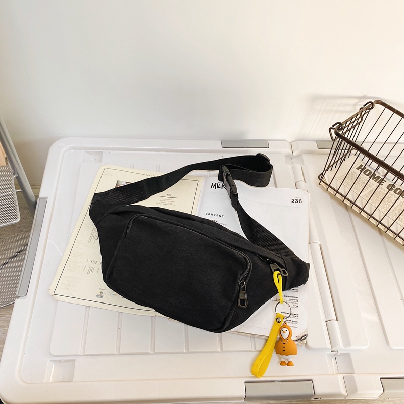 Color Canvas Chest Bag Women's Fashion Sports Waist Bag