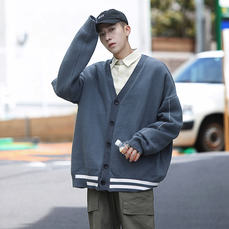 Title 5, Contrast color sweater cardigan sweater