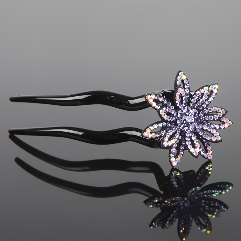 Classical Plate Hair Accessories U shaped Hairpin Ancient Style Adult All match Hairpin Purple - Shop at LoveMi