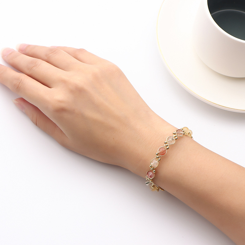 Natural Crystal Bracelet Female Korean Version Of The Minority Color Hair Crystal