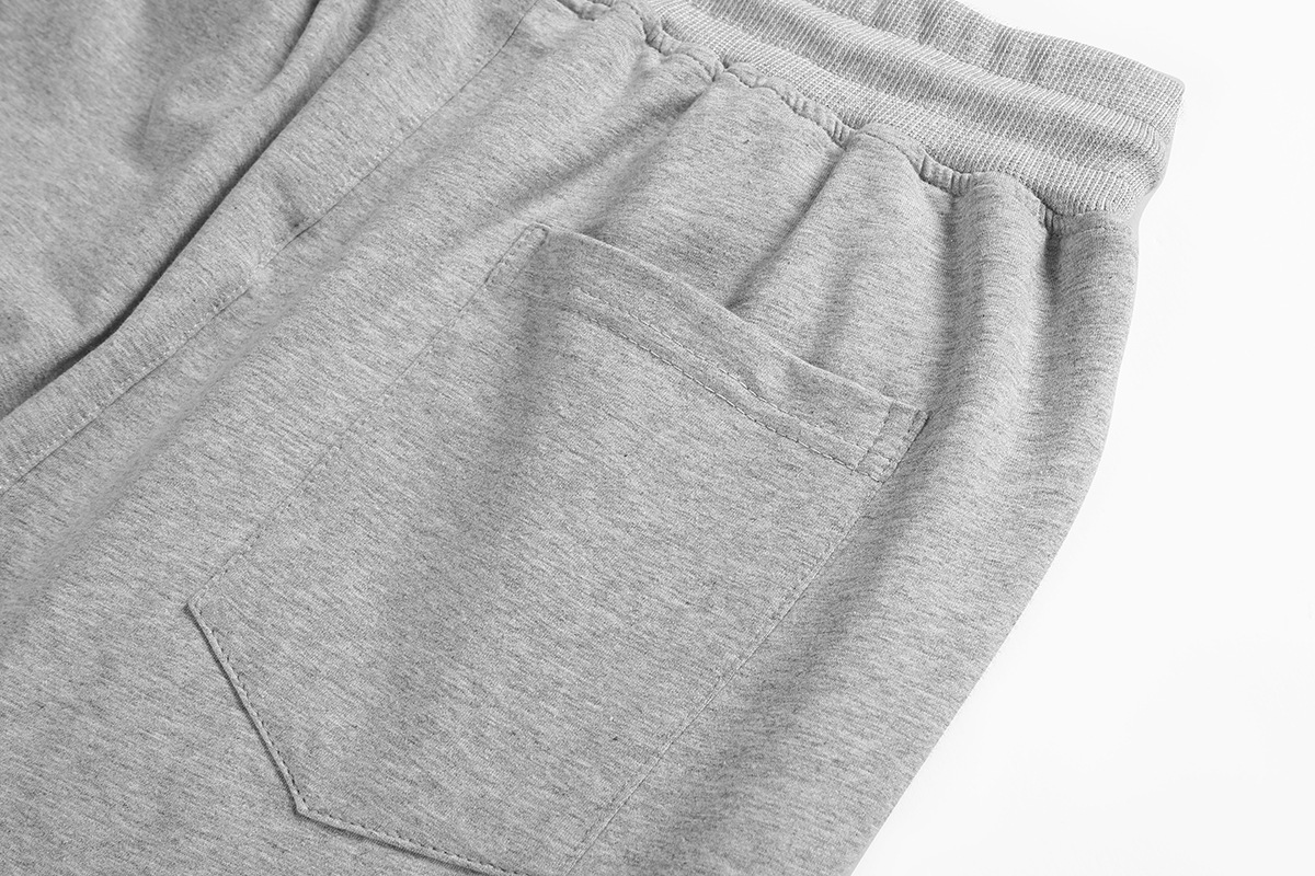 Men's Loose Plus Size Cotton Stretch Sports Pants Knitted Cropped Trousers