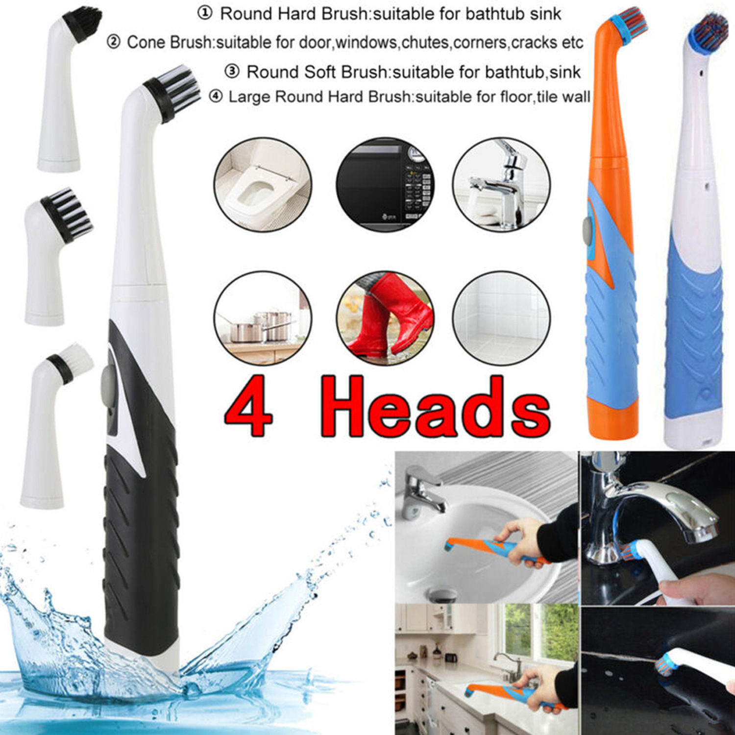 Title 6, Wireless Electric Cleaning Brush Kitchen Bathro...