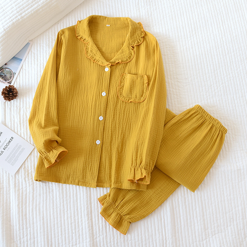 Cotton Washed Solid Color Home Service Suit