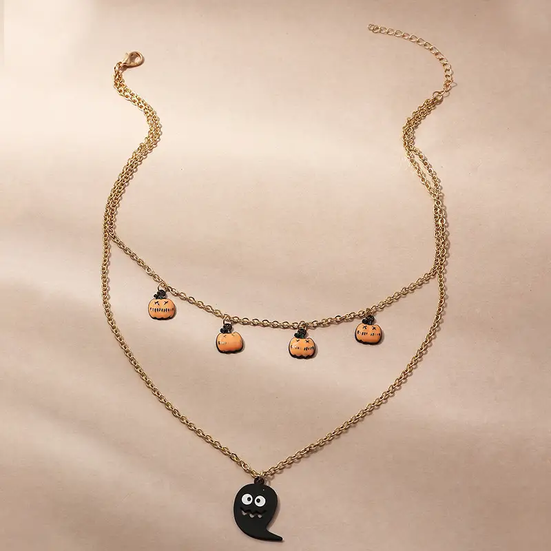 Halloween Funny Lip Pumpkin Necklace