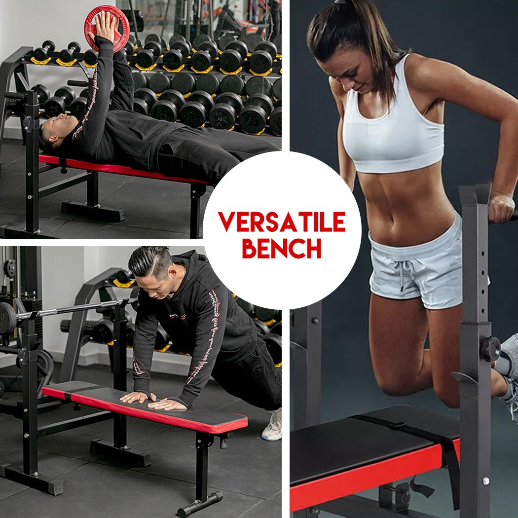 Adjustable Weight Bench With Dip Station Foldable Home Gym Training — image 6