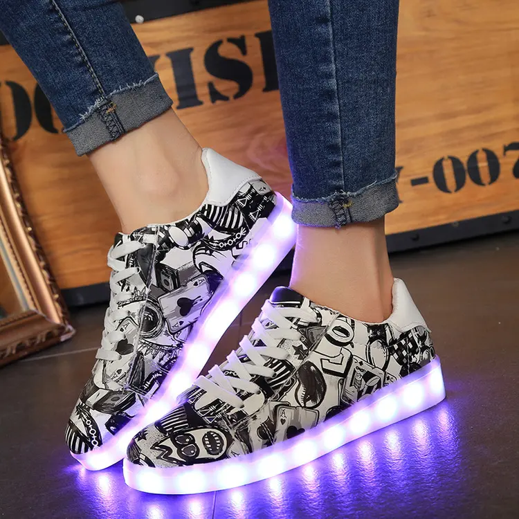 Spring and Autumn Colorful Luminous Shoes Flashing Light