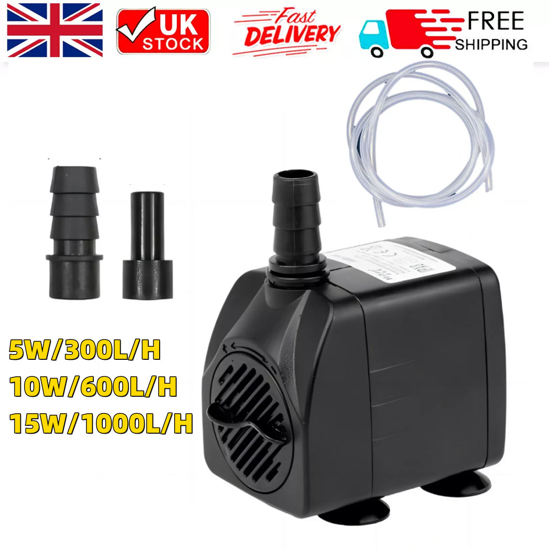 Water Pump Feature Fountain Outdoor Garden Fish Pond Submersible Aquarium
