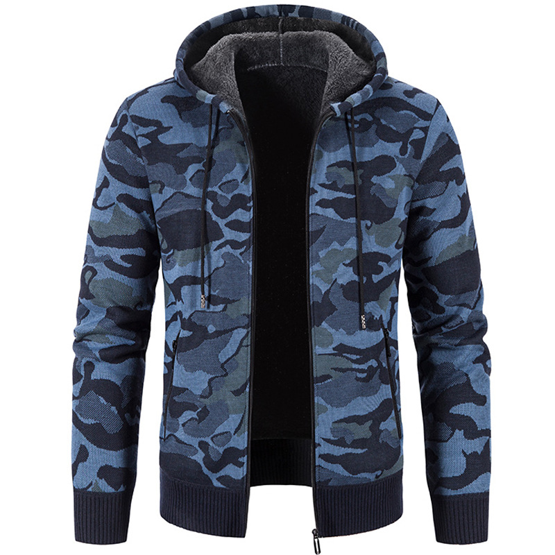 Outer Wear Camouflage Trend Sweater Top Clothes Men's Cardigan