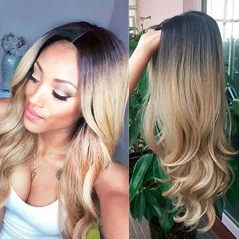 Gradient Color Medium Large Wave Long Curly