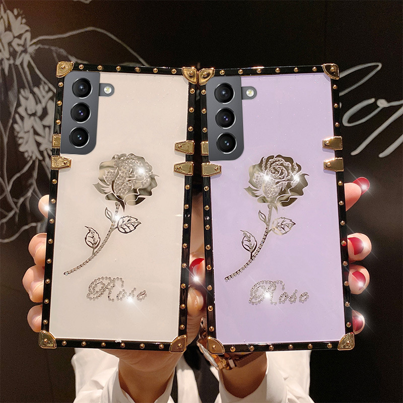 Title 1, Diamond Rose Square Phone Case voor S22PLUS, st...