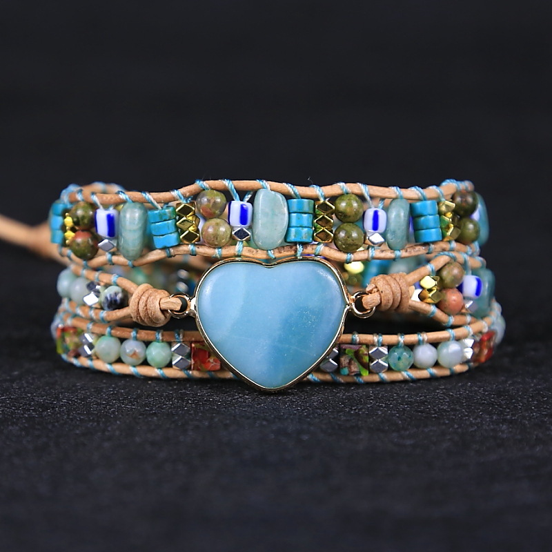 Heart Hand-woven Multi-layer Leather Bracelet For Men And Women