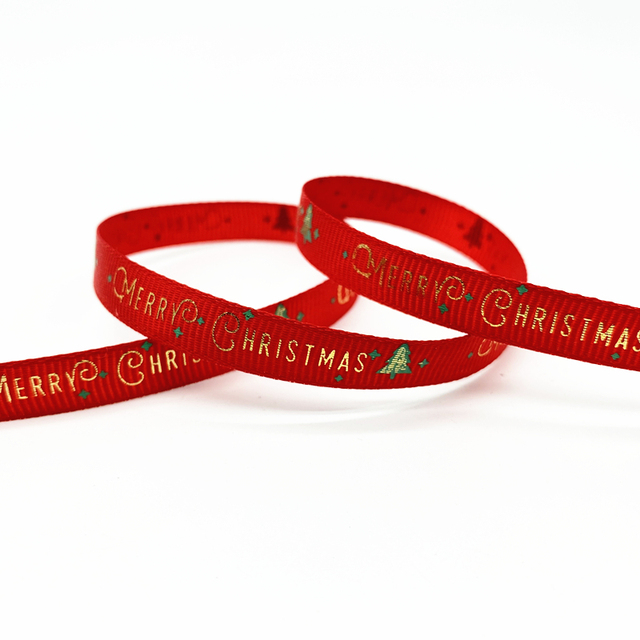 Size 5 10mm Christmas Ribbon Printed Grosgrain Ribbon