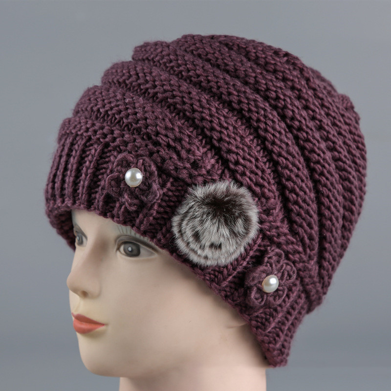 Fashion Personality Old Lady Woolen Knitted Hat