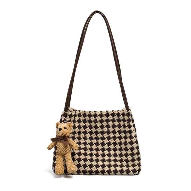 Fashion Light Luxury One Shoulder All matching High End Canvas Tote Bag Coffee - Shop at LoveMi