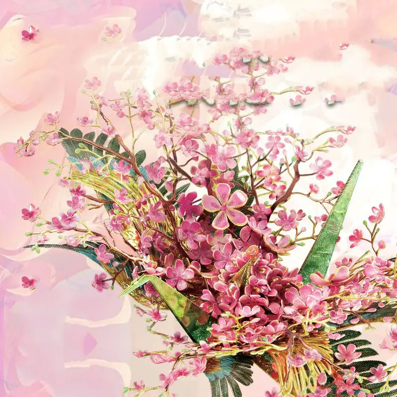 Flower Crane Metal Puzzle Handmade Diy Assembled