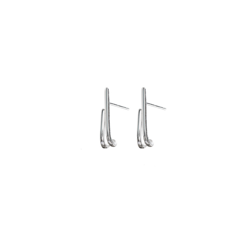 Women's Double Line U-shaped Irregular Earrings Geometric Hook - 5