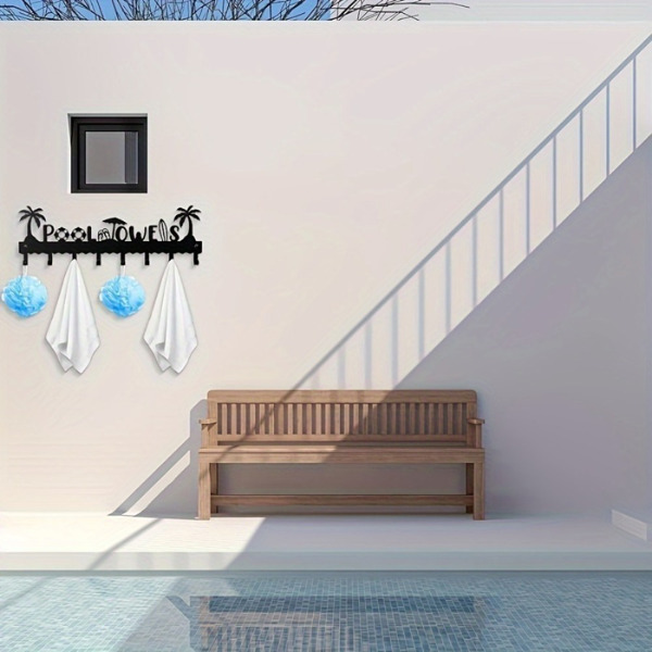 Cifbuy1 PC un porte-serviettes de piscine moderne très pratique en fer fait à la – Image 6