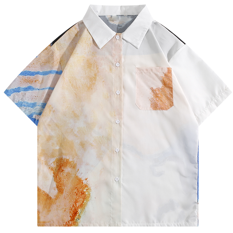 Title 5, Camisa Masculina Casual com Estampa de Pintura ...