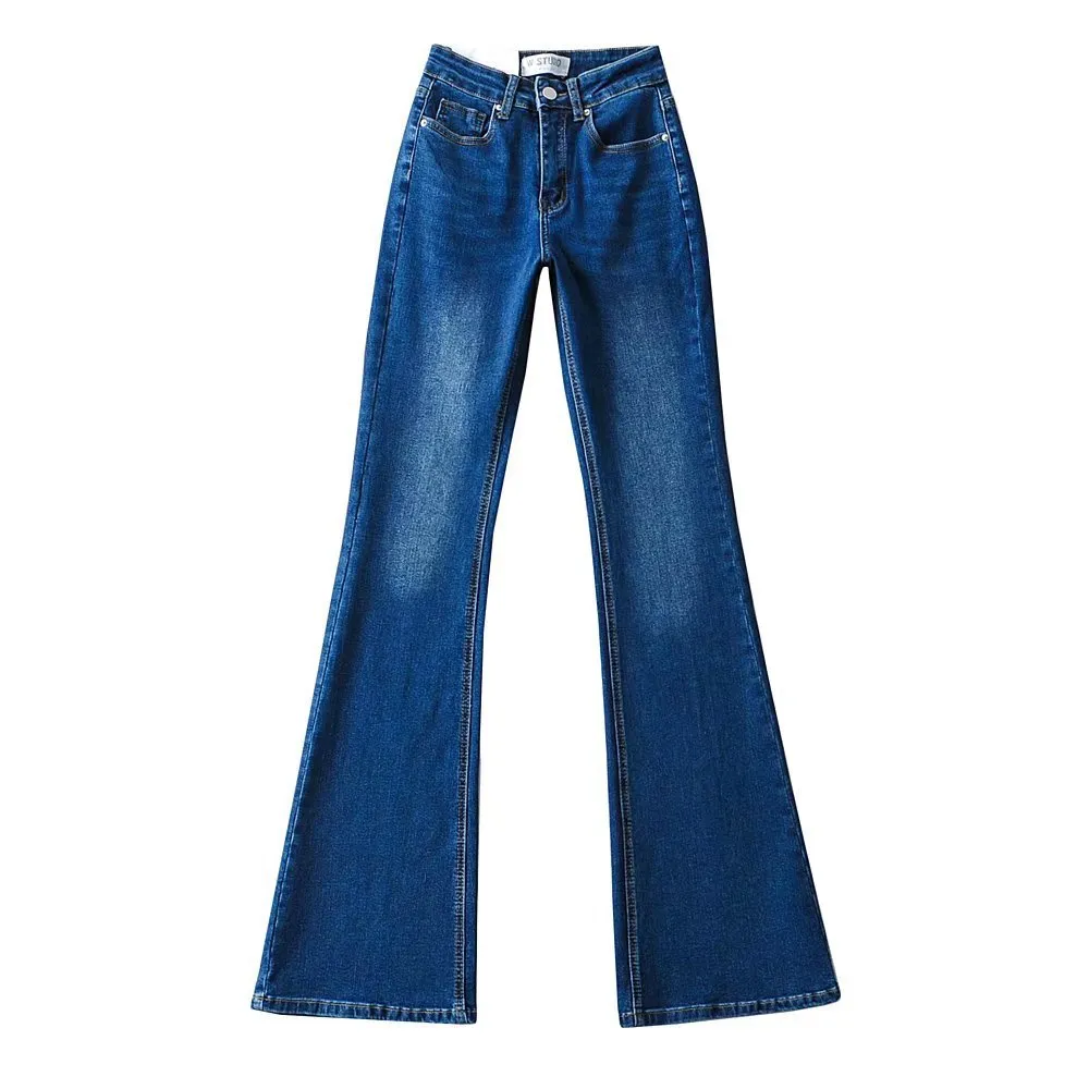 Women's Love Fart Pocket Flare Jeans - Blue