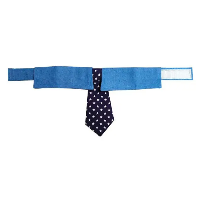 Durable Pet Collar Adjustable Denim Pet Collar With Star Pattern Dog Necktie For Holiday Weddings Formal Events For Dogs Tie - Shop at LoveMi