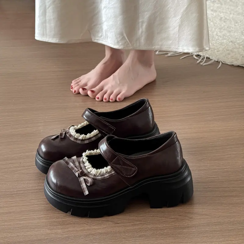 2026 Spring Fashion Bow Mary Jane Shoes For Women - Cute Sweet Style With Thick Heels, Dressy Platform, And Buckle Closure