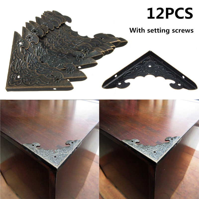 12PCS Antique Jewelry Box Corner Foot Wooden Case Corner Pro
