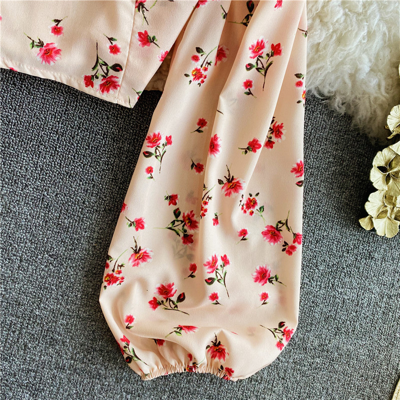 Short Puff Sleeve High Waist Crop Top Women's Clothing