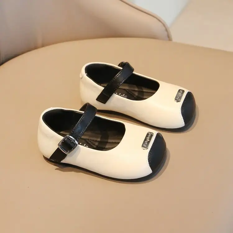 Girls' Little Leather Shoes French Fragrant Princess Shoes Soft Soled Walking Shoes