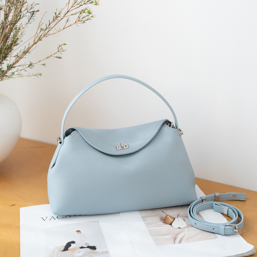 Genuine Leather Commuter Versatile Single-shoulder Women's Crossbody Bag, Simple, Large Capacity, Premium First-layer Cowhide Handbag 10